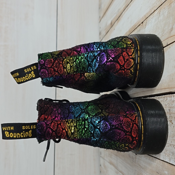 Dr. Martens 1460 Pascal J Metallic Boots Shoes Women's Size 7 Multicolored - Picture 3 of 8